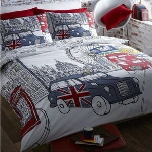 Modern Home Stylish Living London Cityscape Duvet cover & pillowcase size Double
